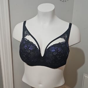 Torrid Perfect Tshirt Boost Underwire Bra In Purple Moody Butterflies Pattern